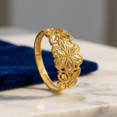 22K Gold Floral Filigree Ring