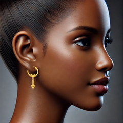 22K Gold Chandbali Drops Earrings