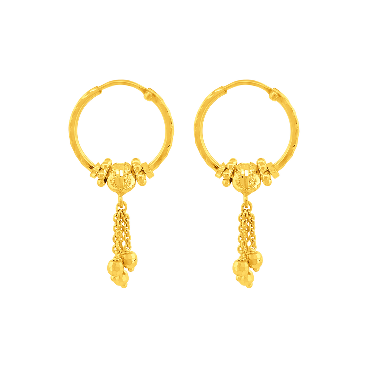 22K Gold Elegant Hoop Earrings