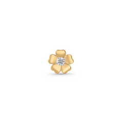 18K Gold Floral Diamond Nose Pin