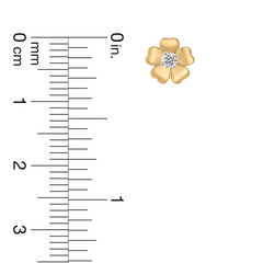 18K Gold Floral Diamond Nose Pin