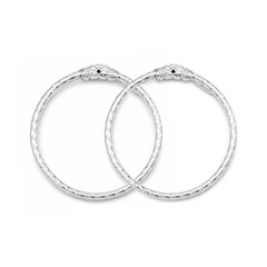 Silver Classic Textured Baby Kadas - Set of 2