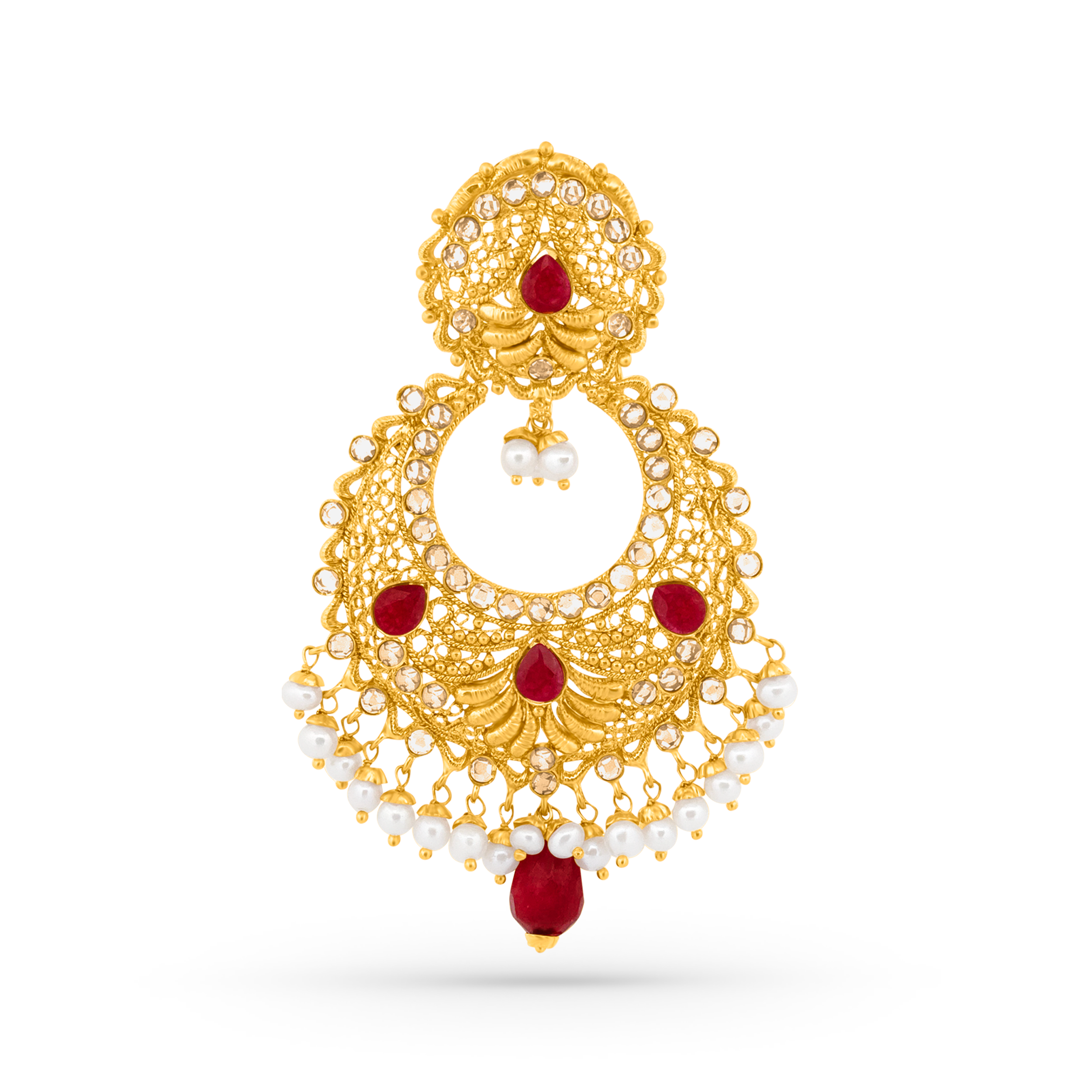 22K Gold Filigree Pendant with Earrings Set