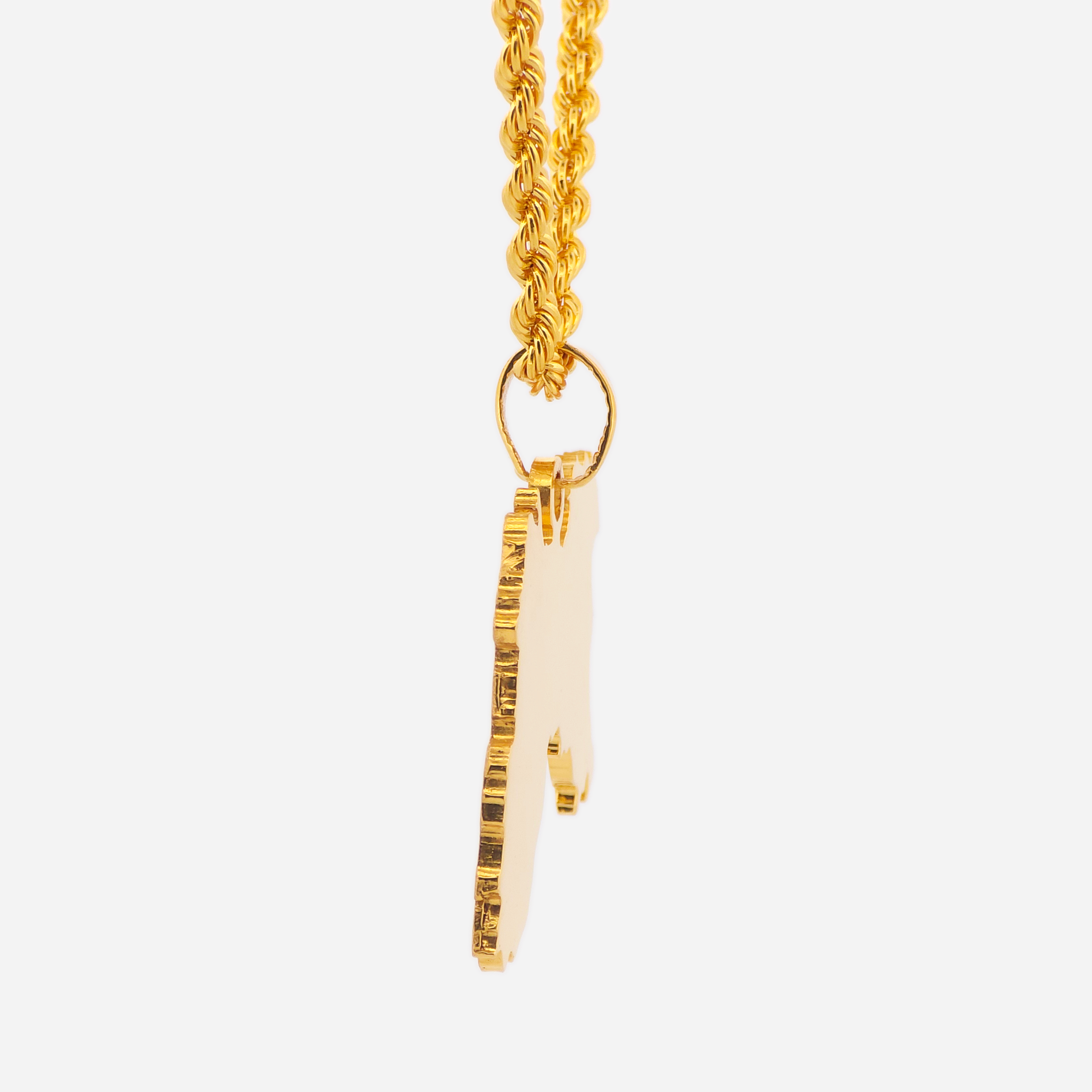 22K Gold Old Punjab Map Pendant