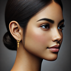 22K Gold Hoop Earrings with Layered Dangle