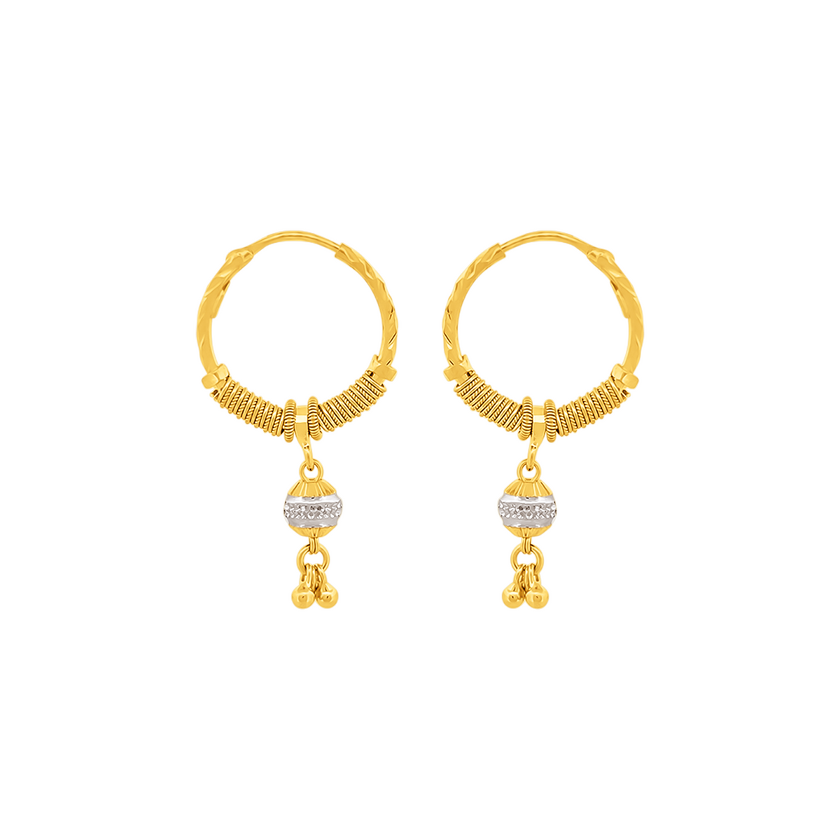 22K Gold Radiant Hoops Earrings