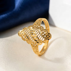 22K Gold Geometric Filigree Ring