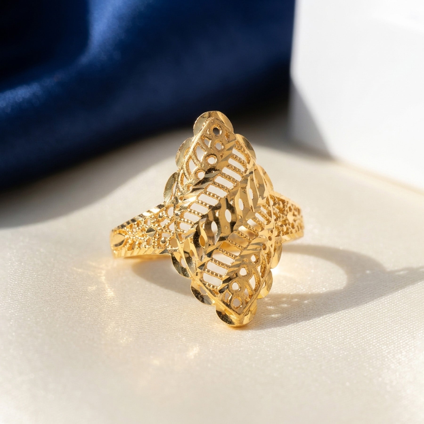 22K Gold Geometric Filigree Ring