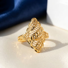 22K Gold Geometric Filigree Ring