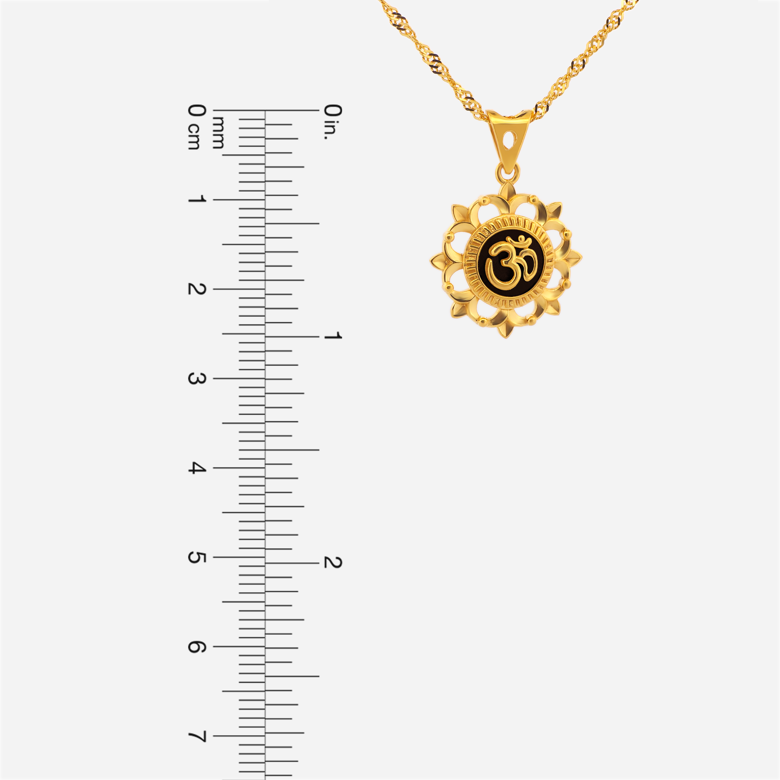 22K Gold Floral OM Pendant