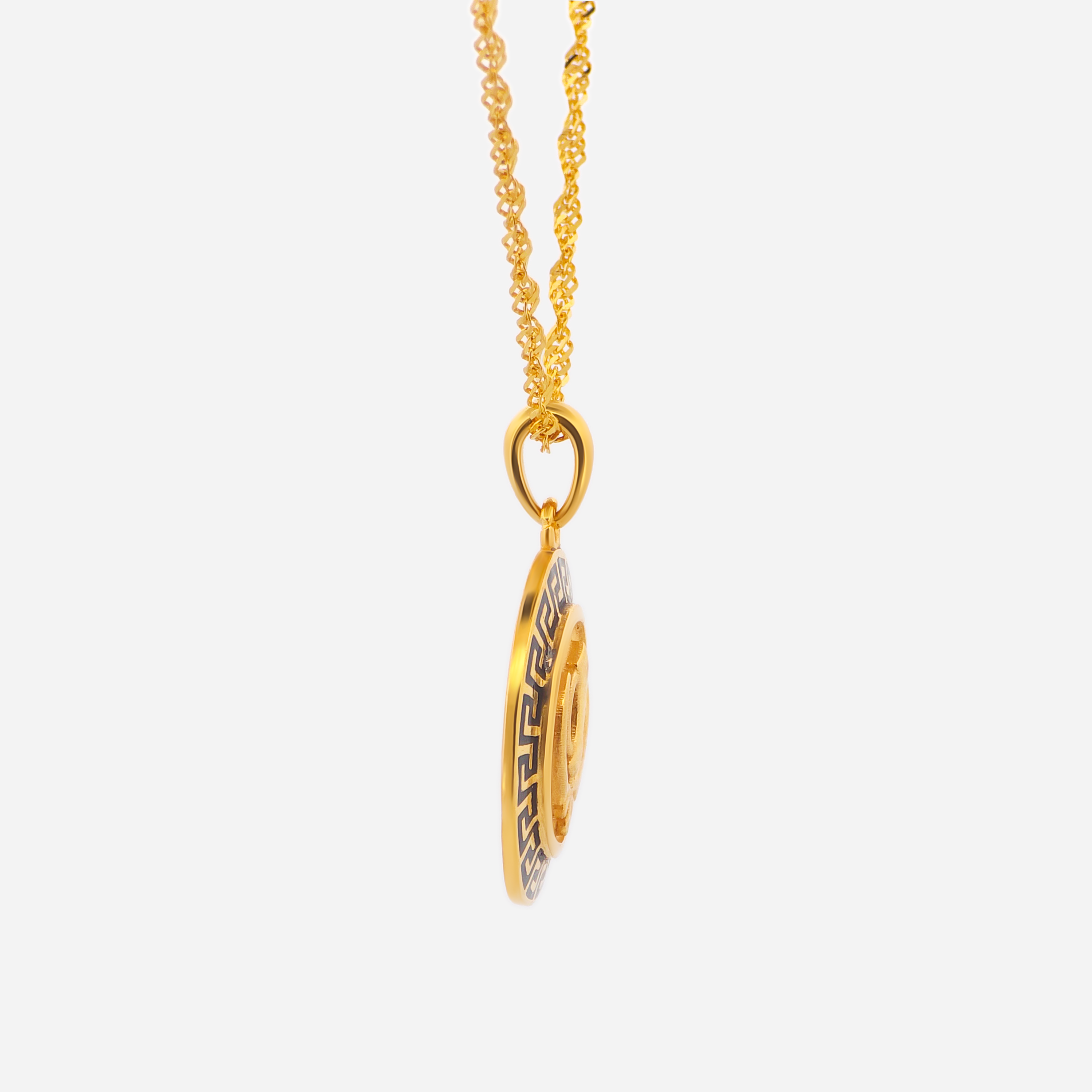 22K Gold Khanda Greek-BD Pendant