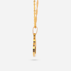 22K Gold Angled Heart Pendant