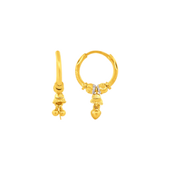 22K Gold Ethnic Hoops Earrings