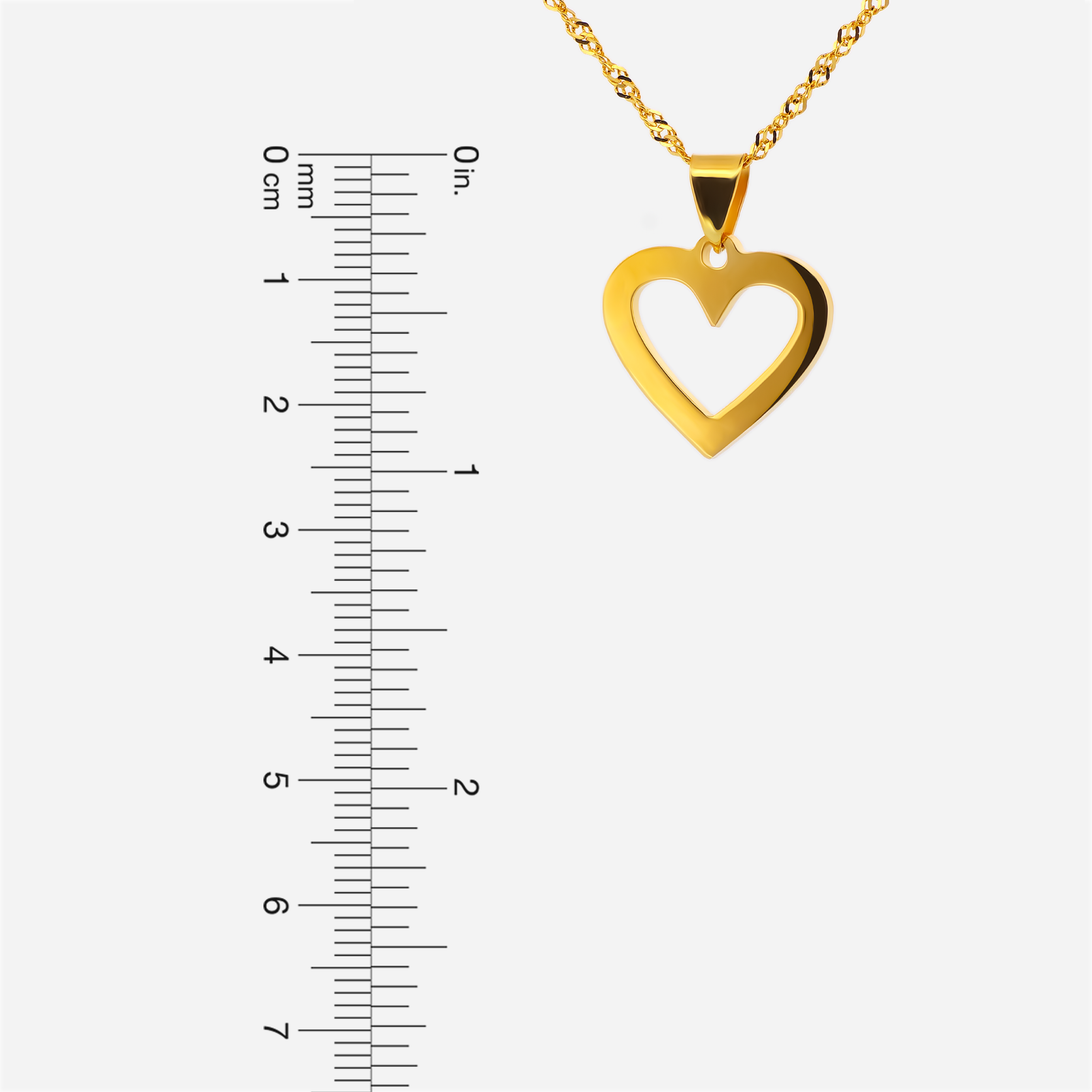 22K Gold Heart Cut Pendant