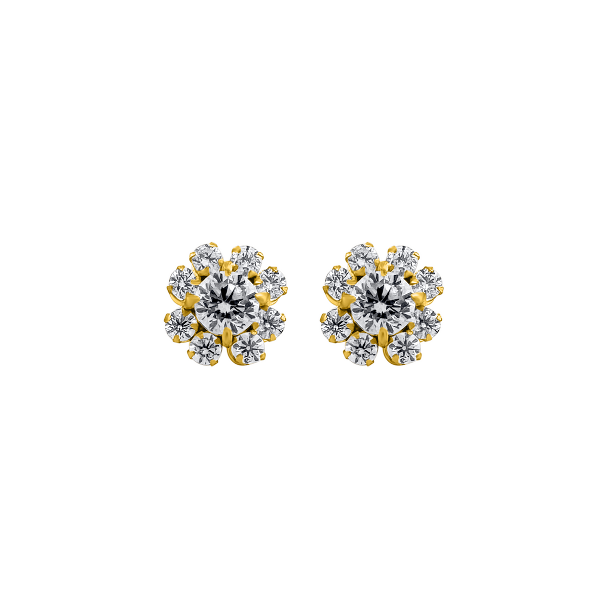 22K Gold Classic Floral Earrings