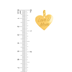 22K Gold 'LOVE U MOM' Pendant