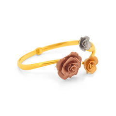 22K Gold Tricolor Bloom Bracelet