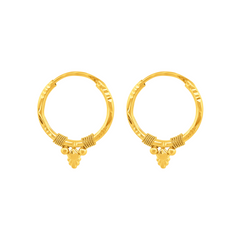 22K Gold Intricately Designed Hoop Earrings