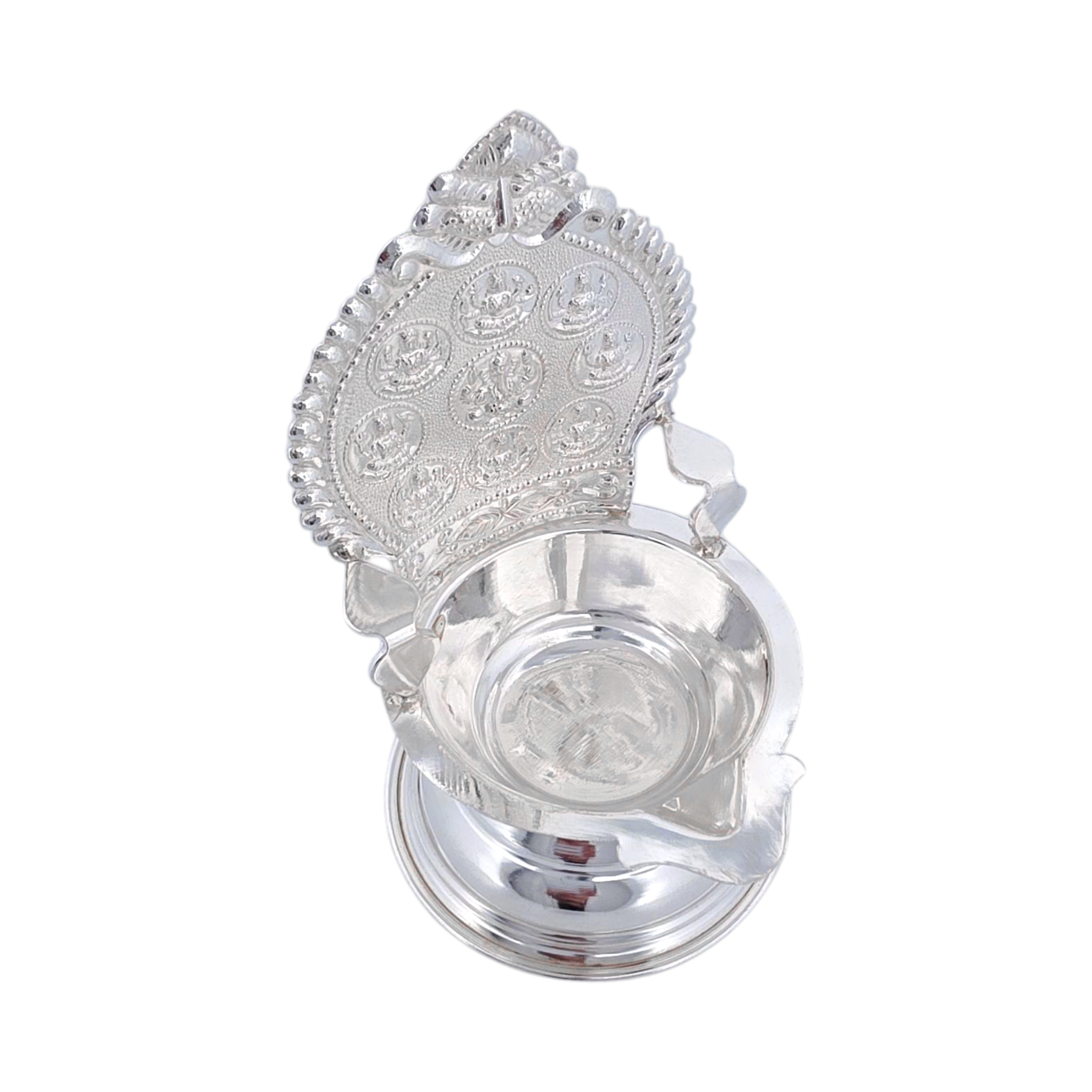 Silver Ashta Lakshmi/Kamakshi Oil Lamp