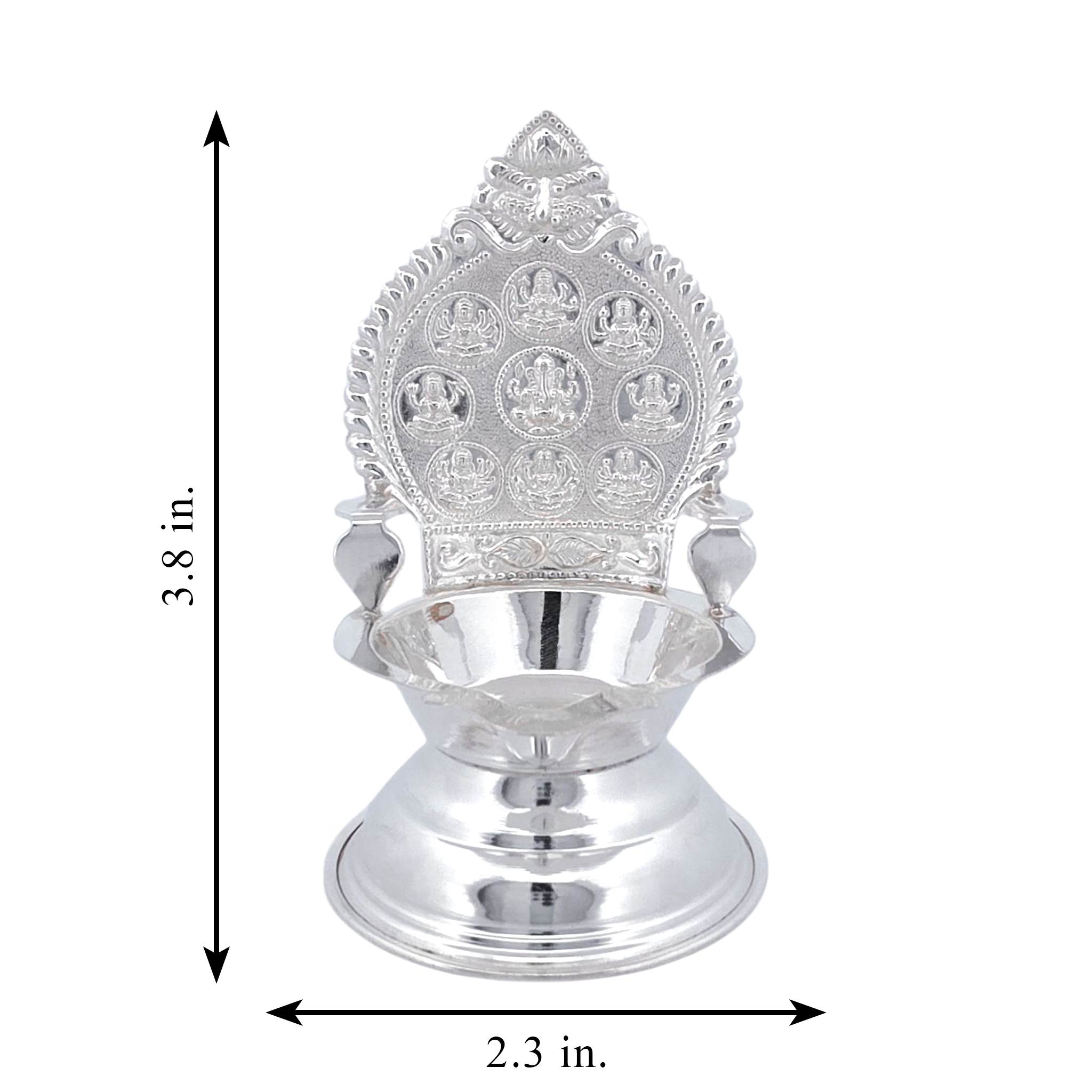 Silver Ashta Lakshmi/Kamakshi Oil Lamp