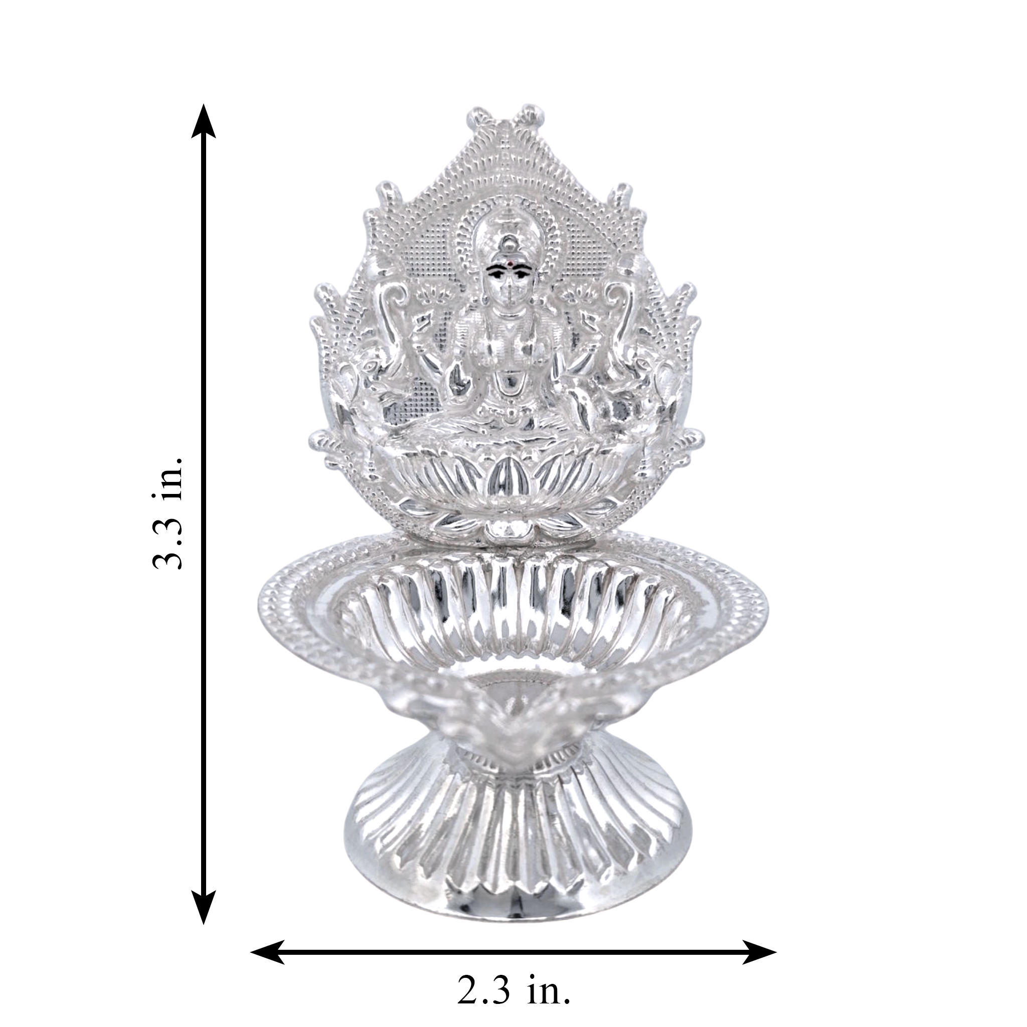 Silver Lakshmi Kamakshi Oil Lamp