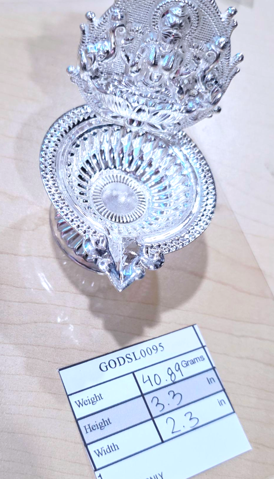 Silver Lakshmi Kamakshi Oil Lamp