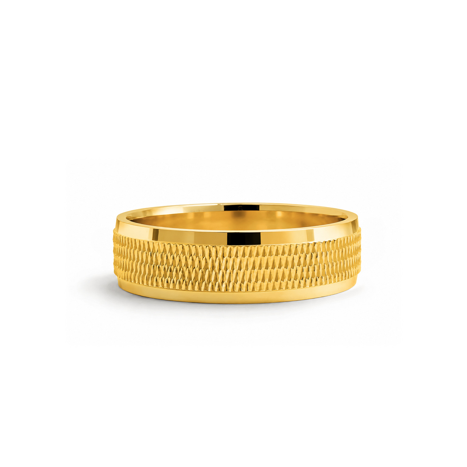 22K Gold Textured Wedding Band
