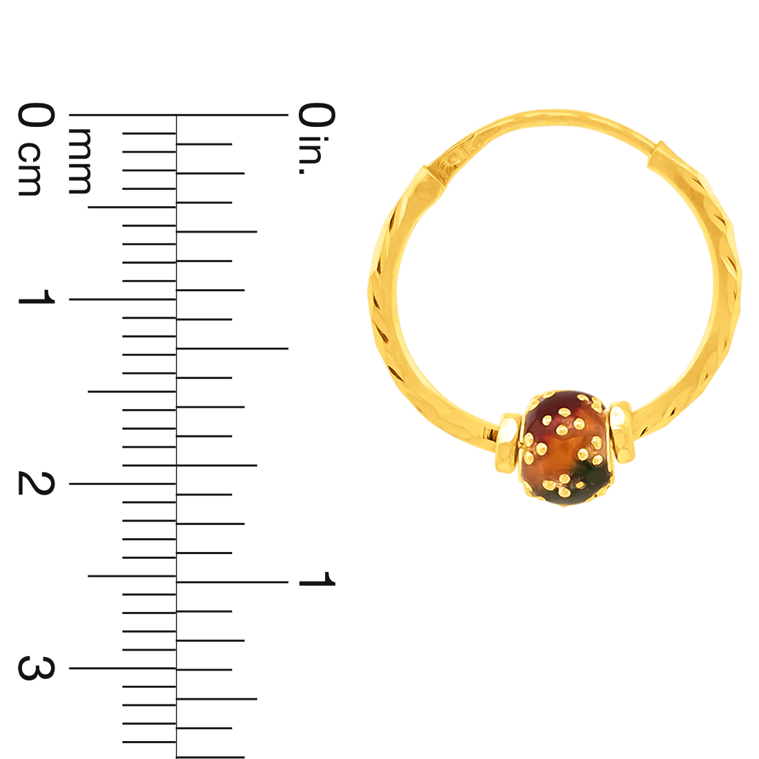 22K Gold MeenaKari Hoops Earrings
