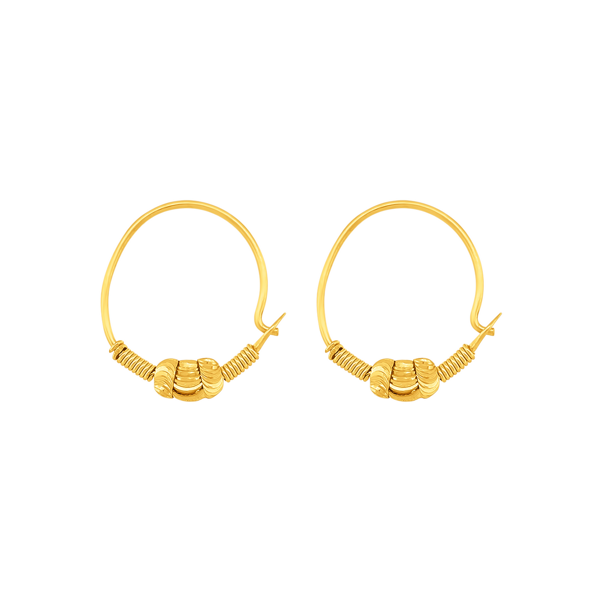 22K  Gold Grace Hoops Earrings