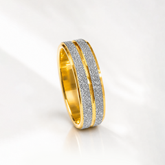 22K Gold Frosted Wedding Band