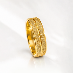 22K Gold Frosted Wedding Band