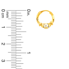 22K  Gold & Diamond Hoops Earrings