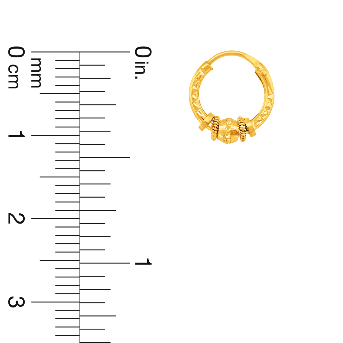 22k Gold Engraved Hoop Earrings