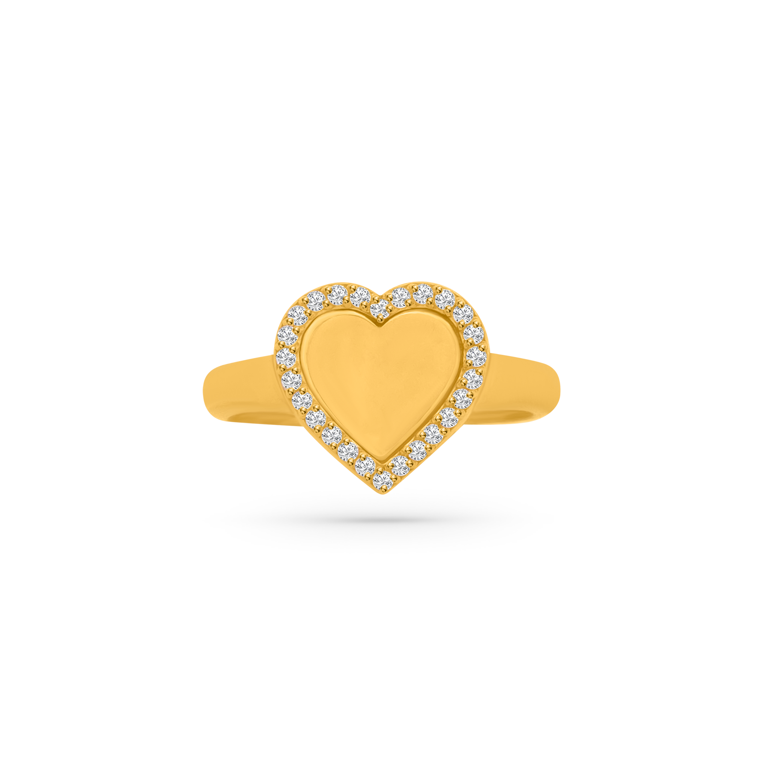22K Gold CZ Heart Ring
