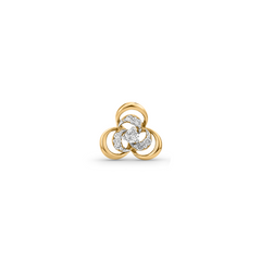18K Gold Triple Swirl Diamond Nose Pin