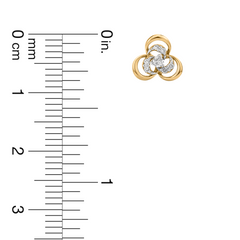 18K Gold Triple Swirl Diamond Nose Pin