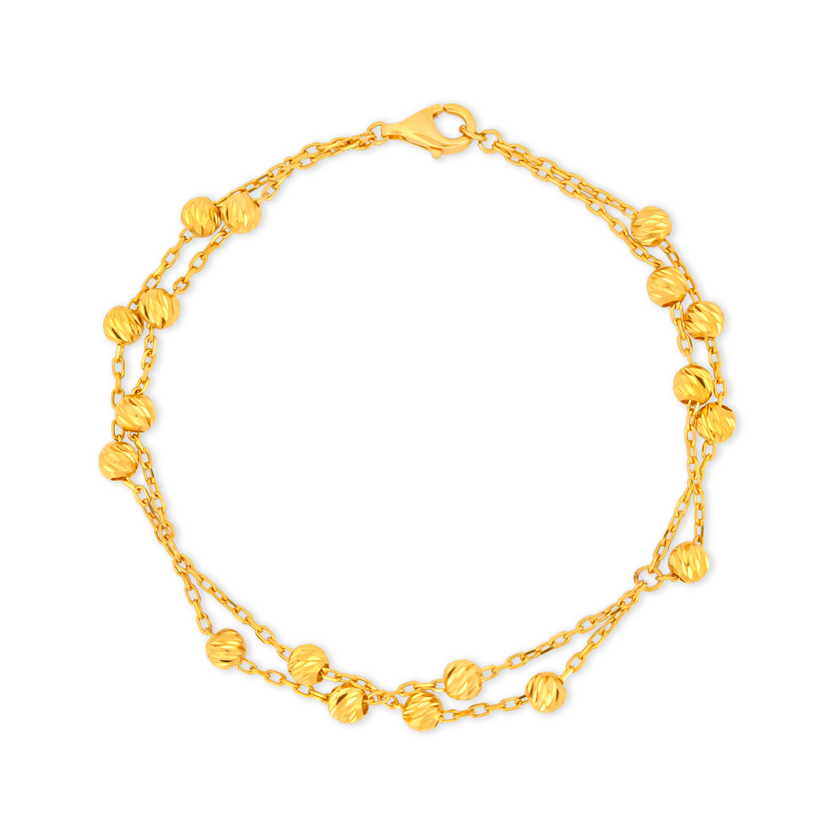22K Gold Dual Bead Bracelet