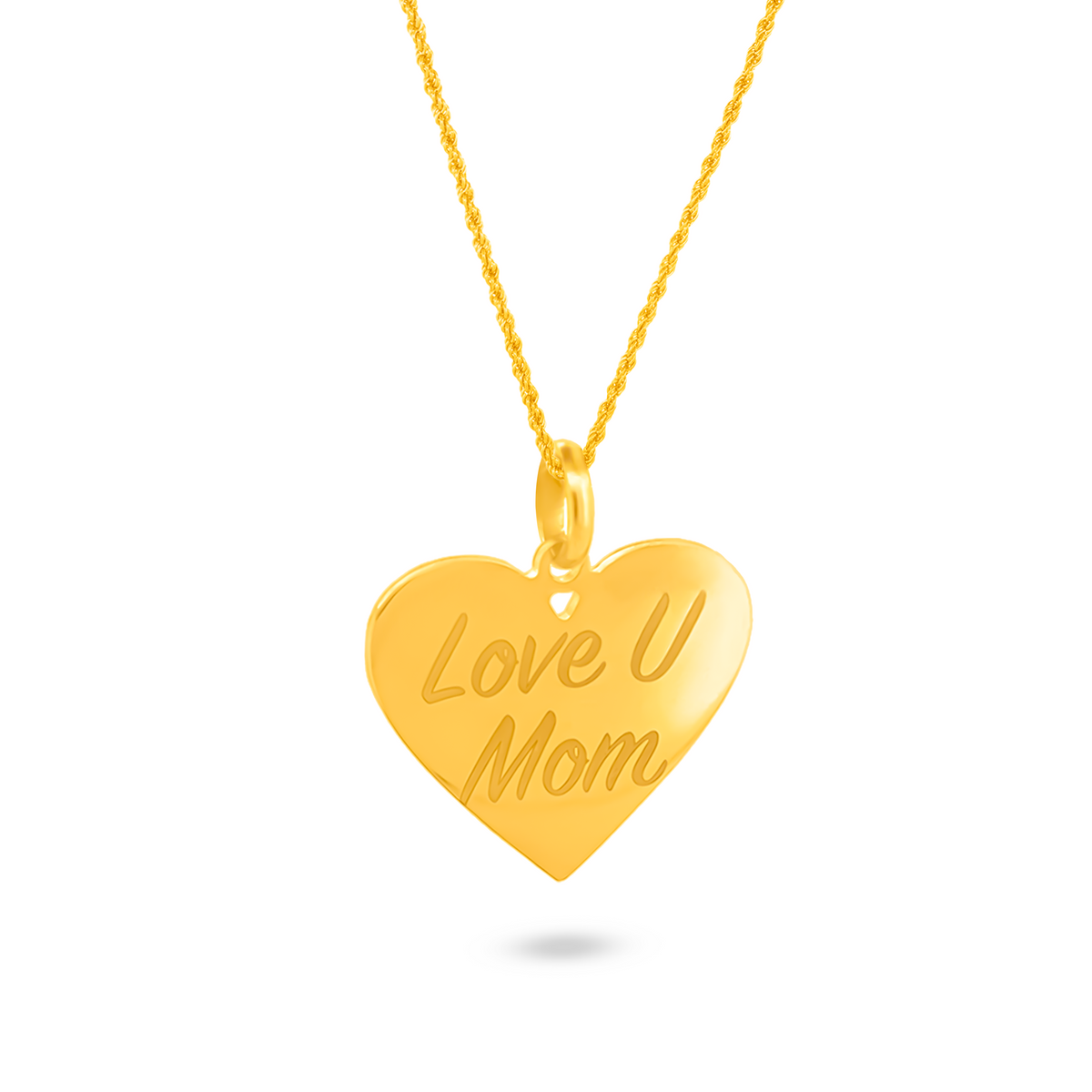 22K Gold 'LOVE U MOM' Pendant