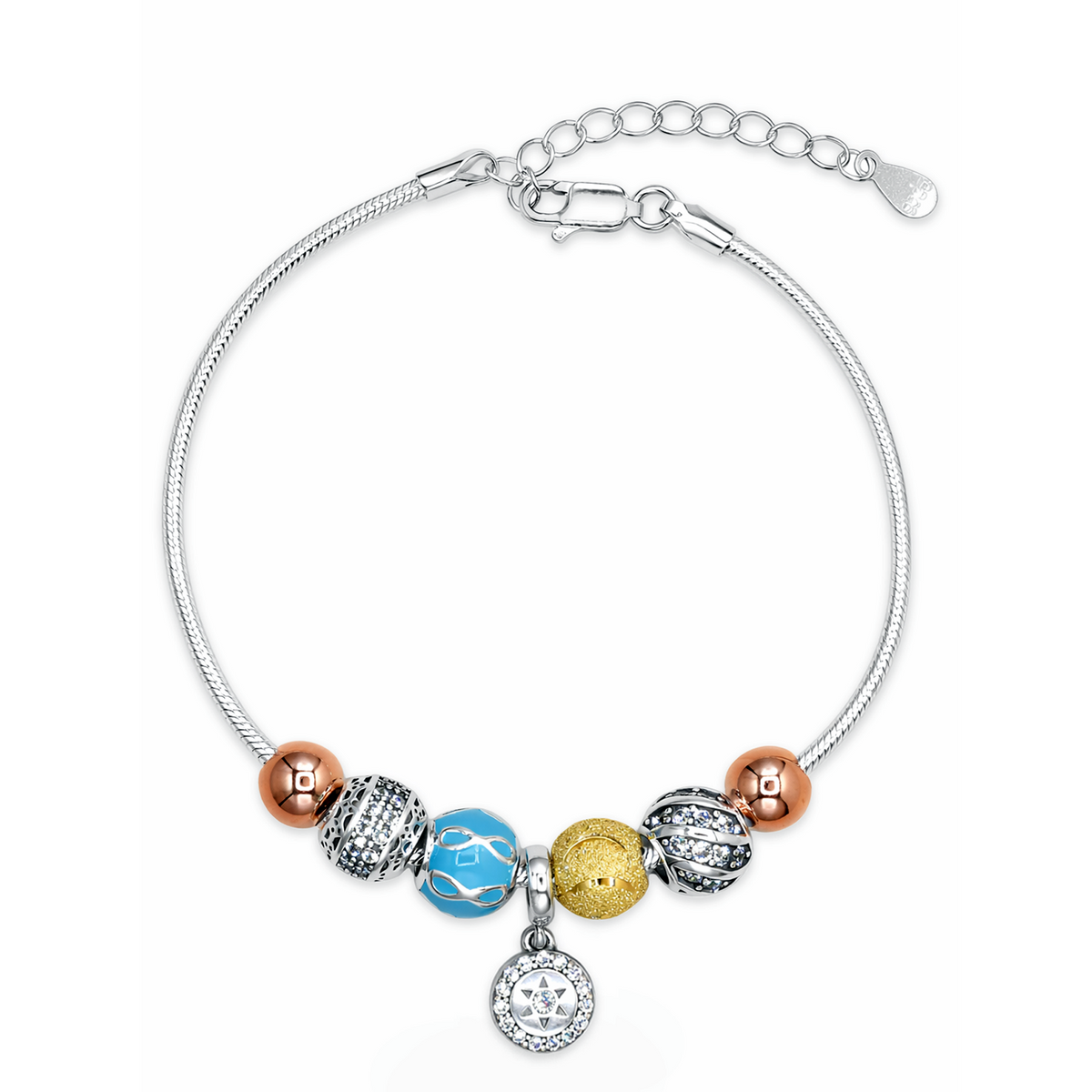 Silver Star Crystal Charm Bracelet