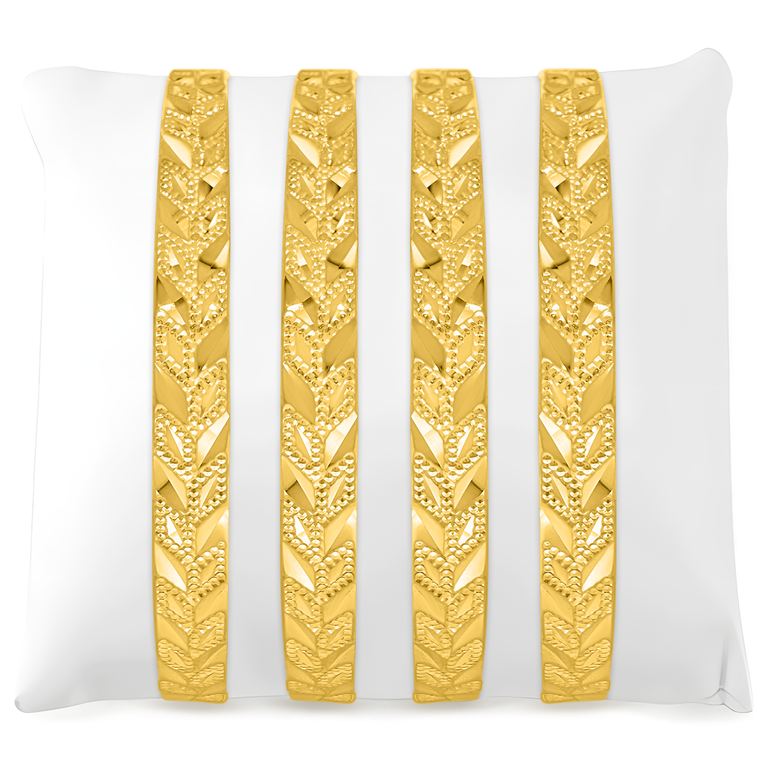 22K Gold Layer Designer Bangles - Set of 2