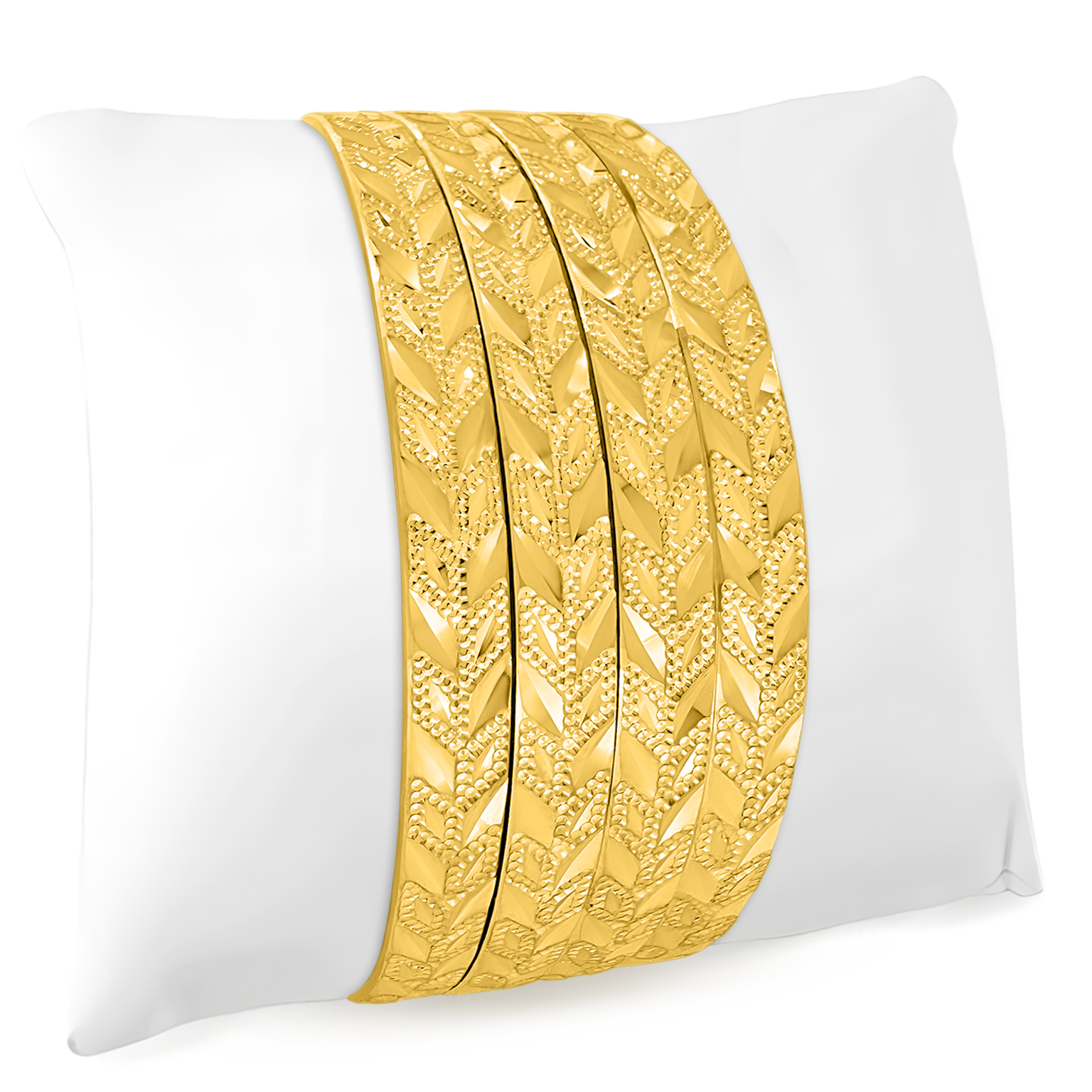 22K Gold Layer Designer Bangles - Set of 2