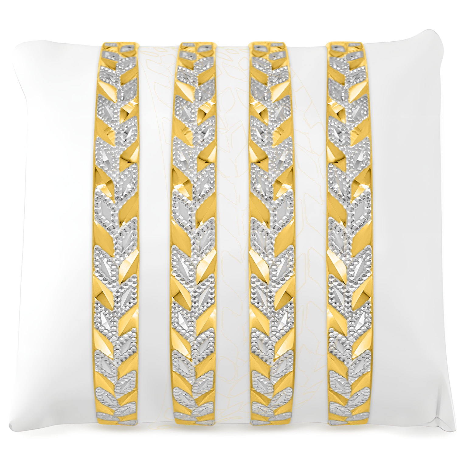 22K Gold Layer Designer Bangles - Set of 2