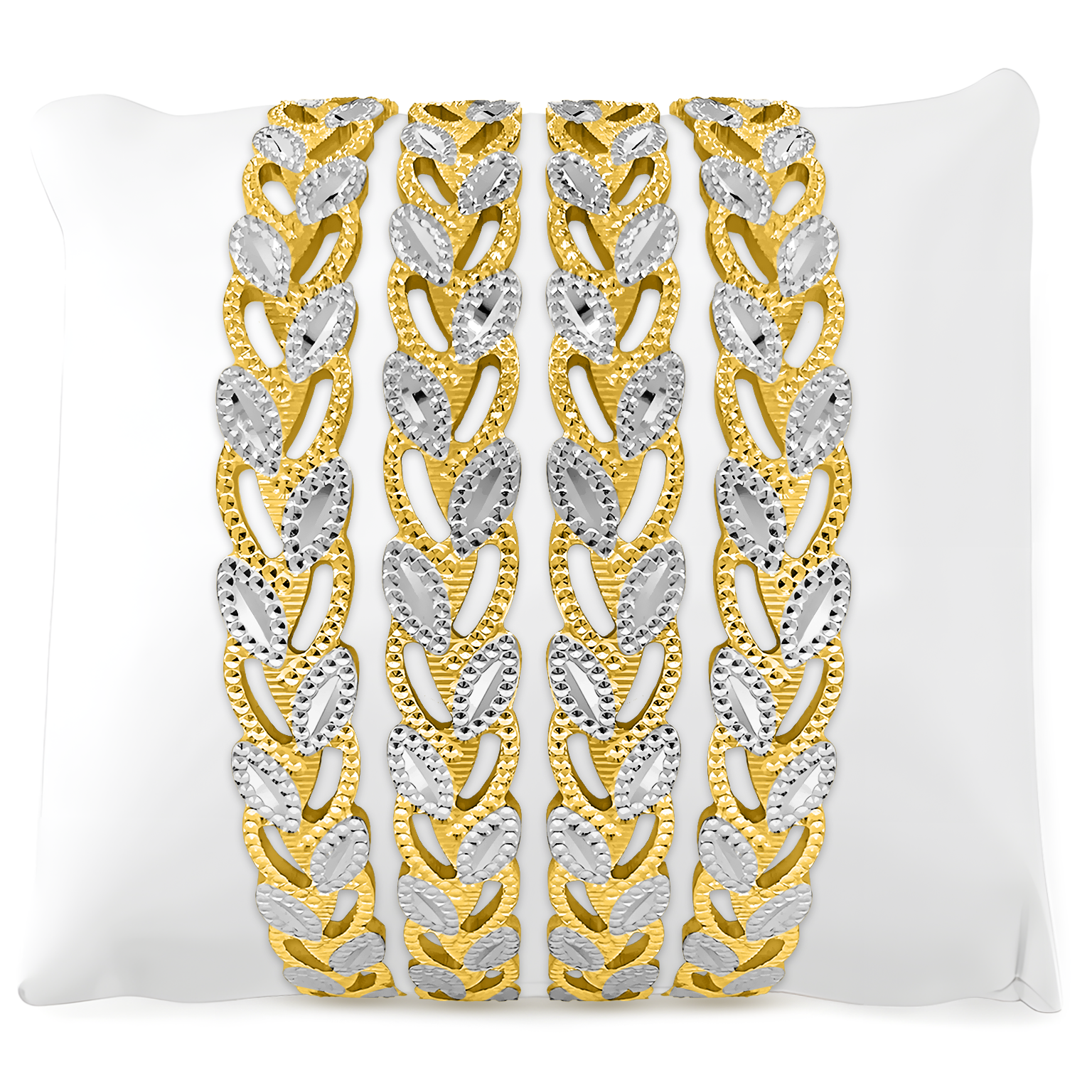 22K Gold LeafCut Bangles - Set of 2