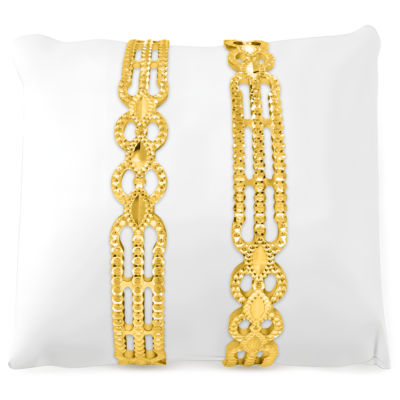 22K Gold Designer Bangles - Set of 2
