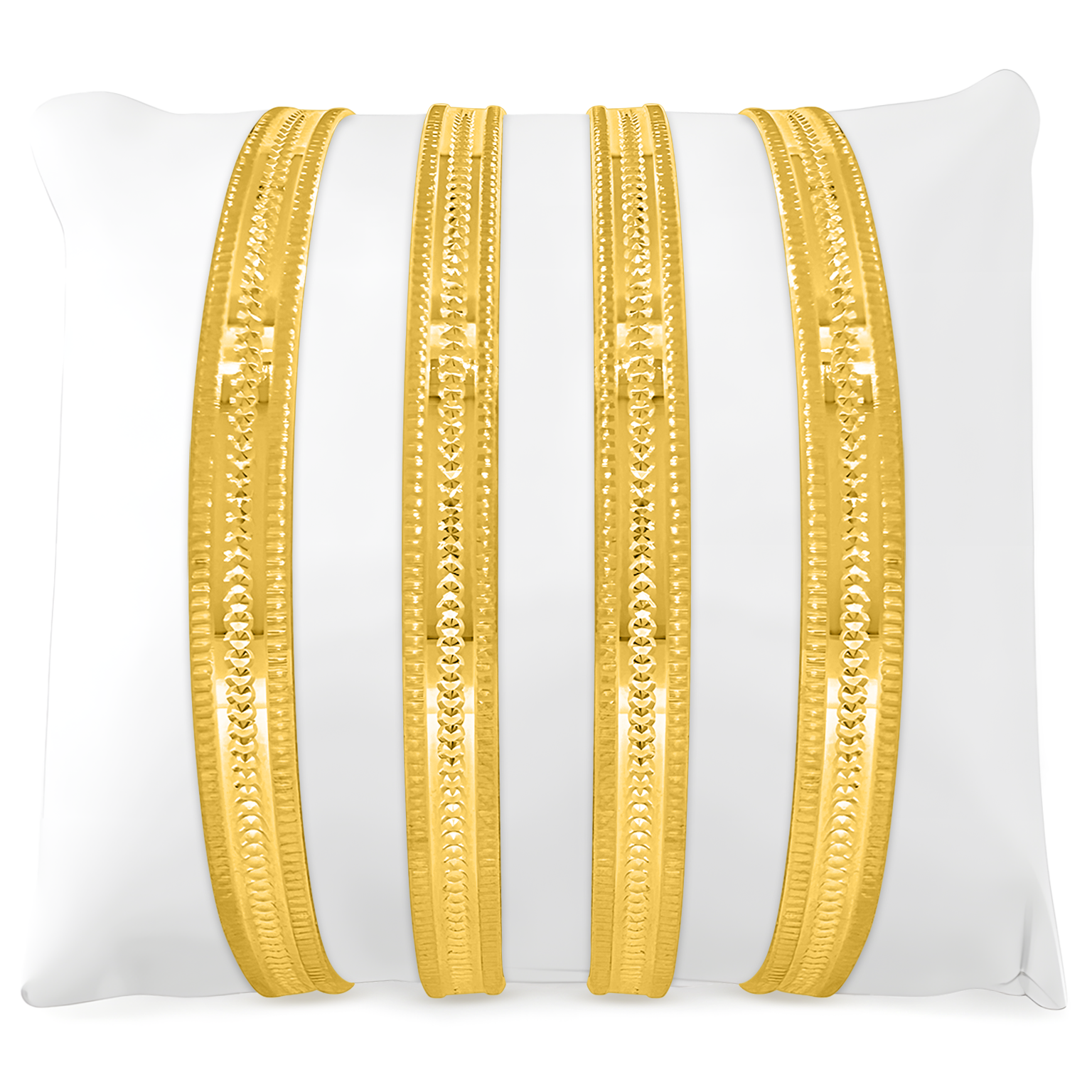 22K Gold Dotshine Bangles - Set of 2