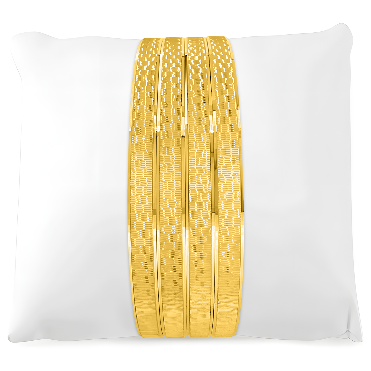 22K Gold 3d Texture Bangles - Set of 2