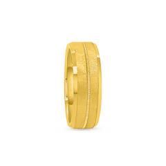22K Gold Millgrain Matte Wedding Band