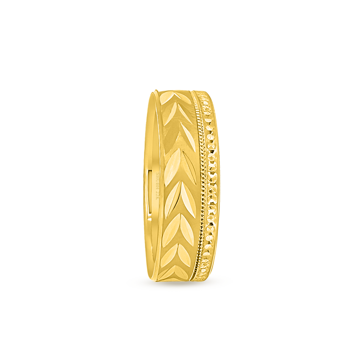 22K Gold Leaf Wedding Band