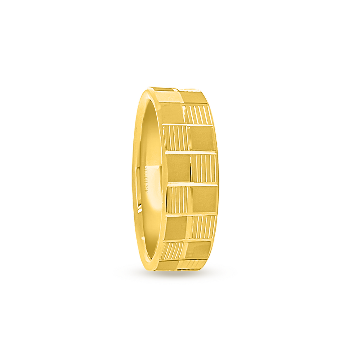 22K Gold Boxed Wedding Band