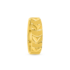 22K Gold Curv Leaf Band